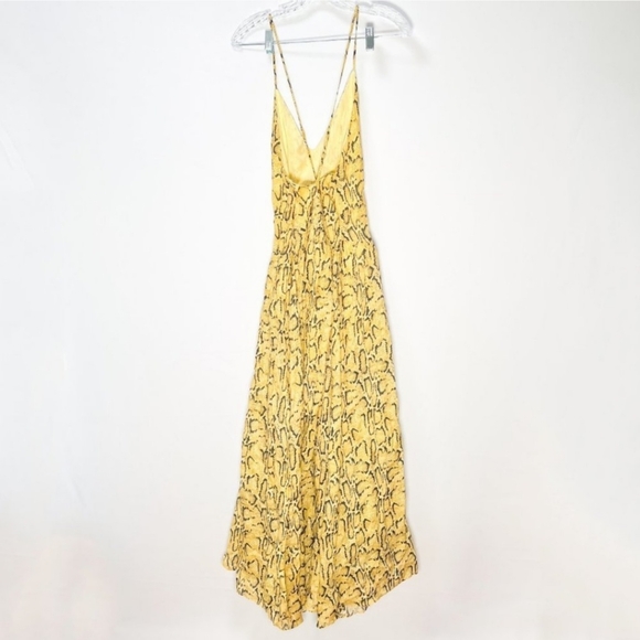 Frame Malibu Python Print Cross Back Maxi Dress in Yellow Size L - Picture 4 of 7